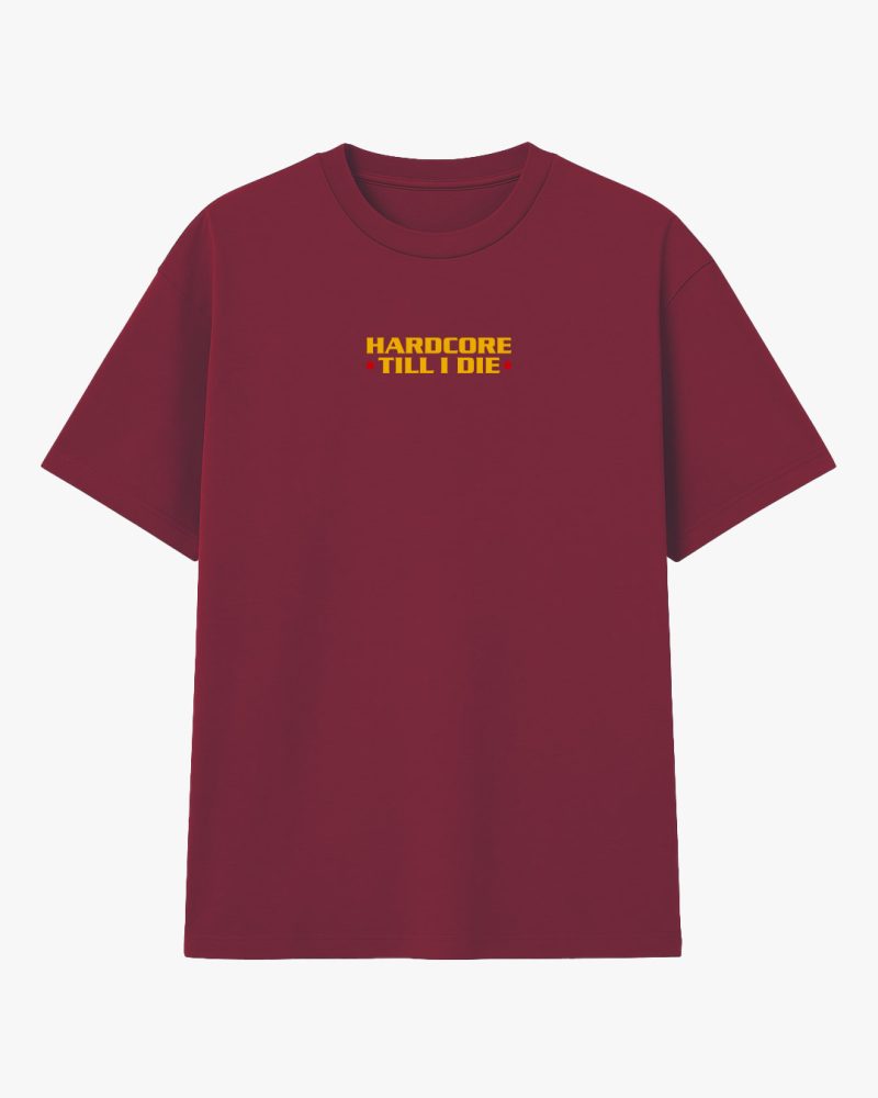 T-Shirt "Hardcore Till I Die" Kuz - Bordeaux - immagine 2